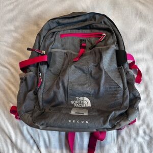 The North Face Recon Backpack in Gray and Pink